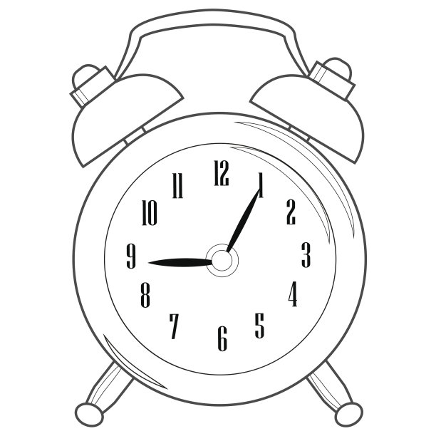 白色背景闹钟特写镜头图片下载