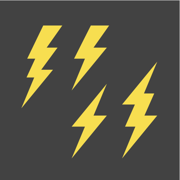 闪电符号集素材图片