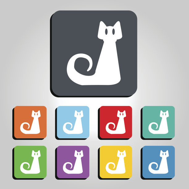 黑猫矢量图标插图图片下载