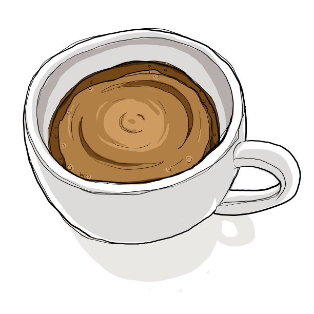 咖啡杯艺术绘画图片下载