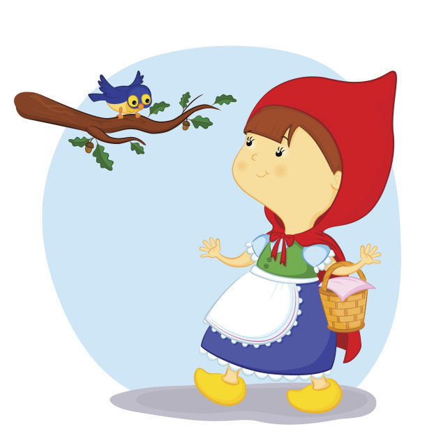 小红帽和小鸟图片下载