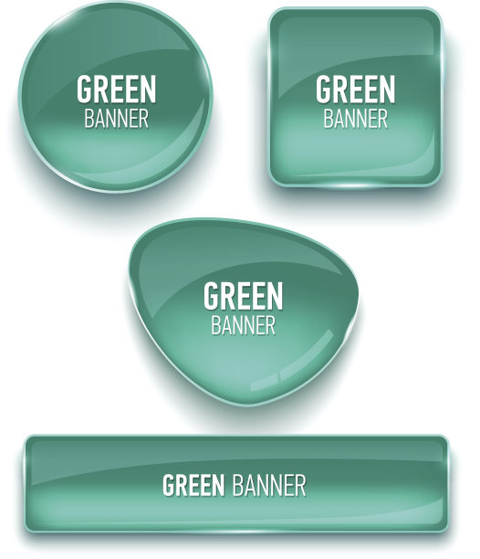 一套玻璃横幅为您的设计。图片下载