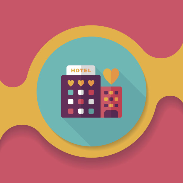 情人节酒店的长影子图标，eps10图片下载