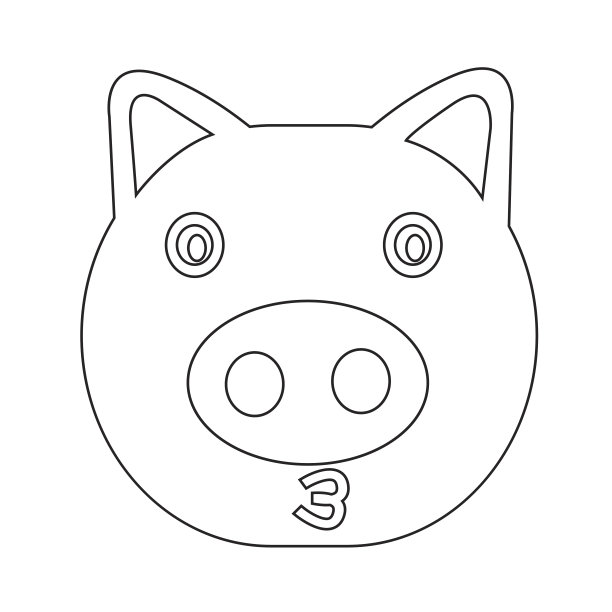 可爱的小猪情感图标插画标志设计图片下载