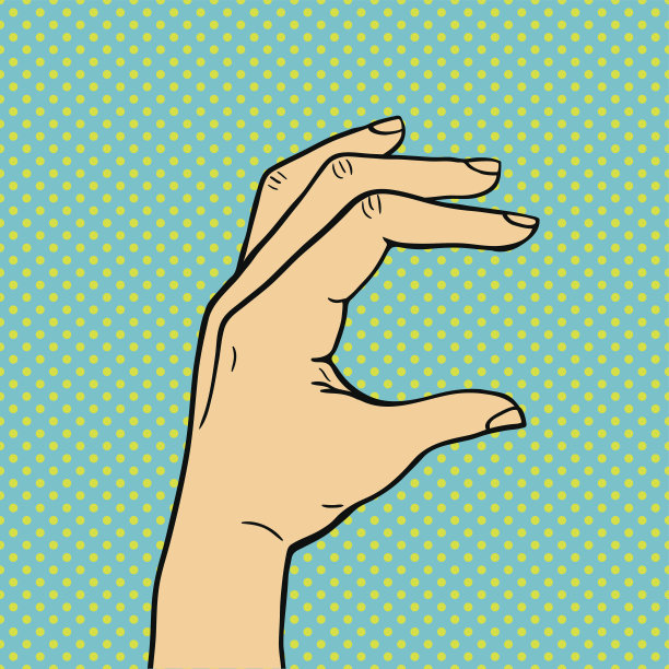 剪影手符号矢量插图。图片下载