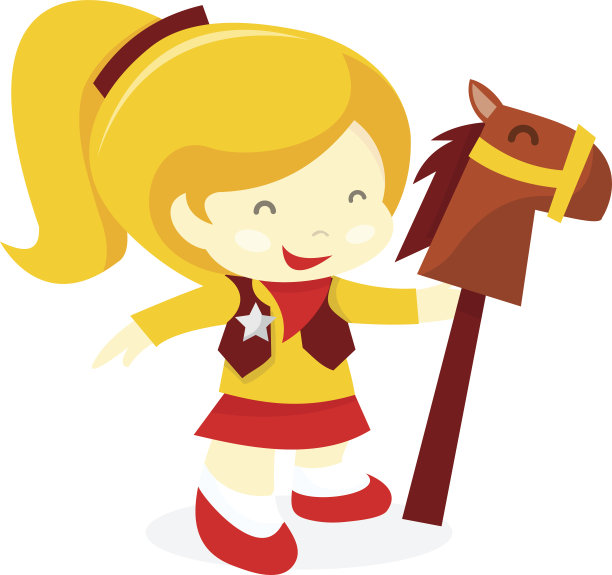 卡通小女牛仔图片下载