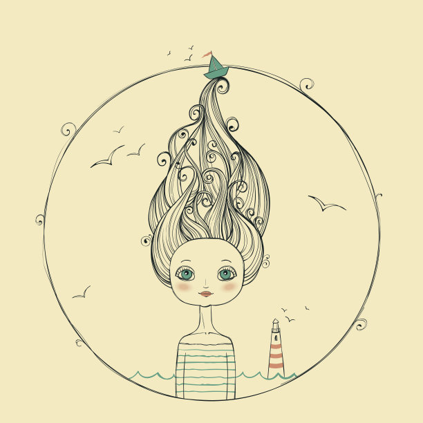 漂亮的卷发女孩图片下载