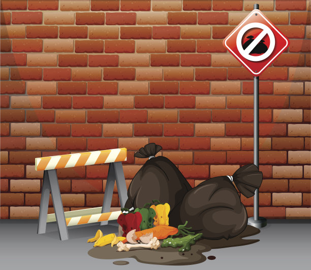 地板上有脏垃圾的街景图片下载