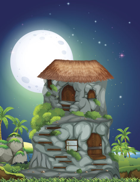 石屋夜景图片下载