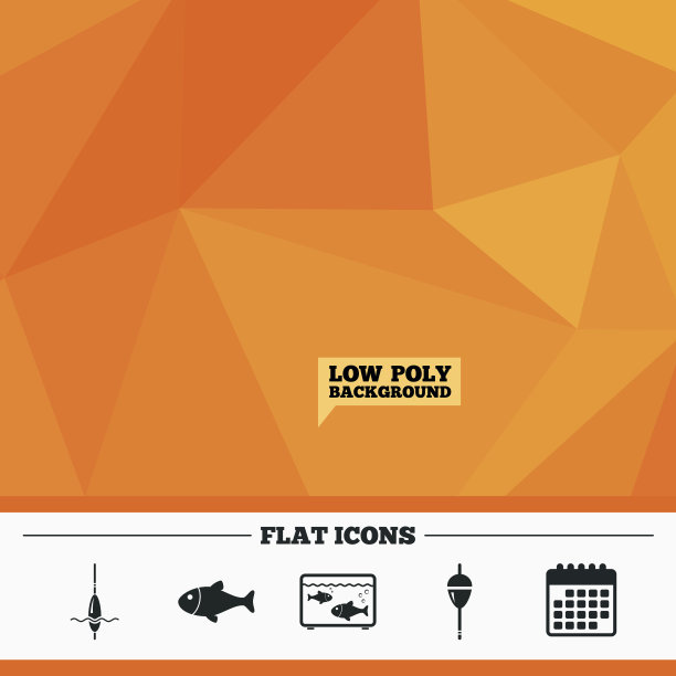 钓鱼的图标。鱼与渔民钩符号。图片下载