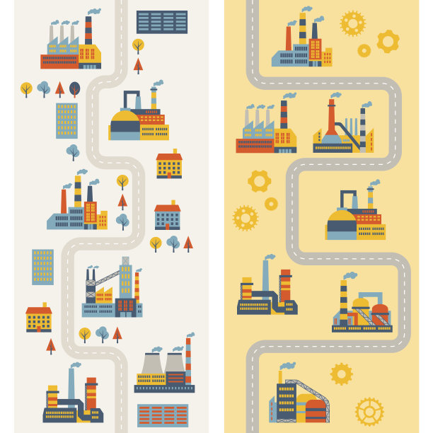 工业厂房竖横幅。图片下载