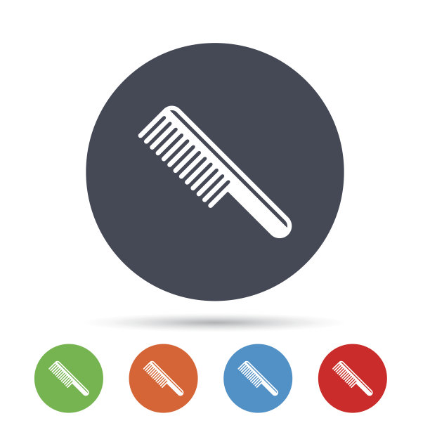 梳发标志图标。理发师的象征。图片下载