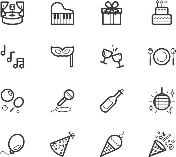 元素向量黑色图标设置在白色背景图片下载