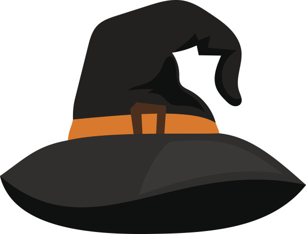 女巫帽或矢量女巫帽万圣节配件素材图片