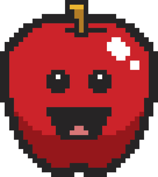 微笑8位卡通苹果图片下载