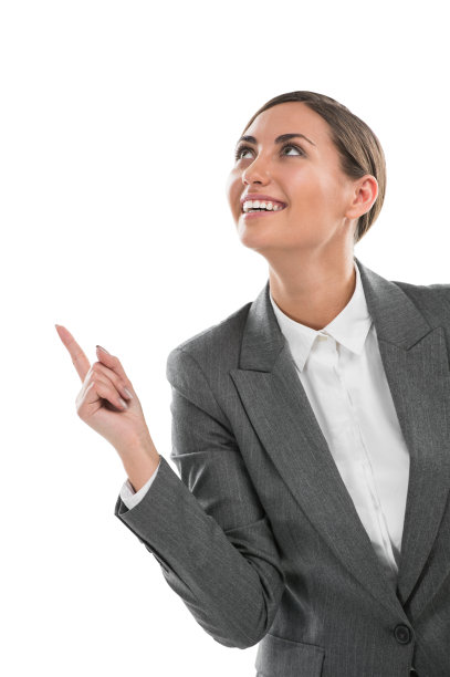 女人指着向上图片下载