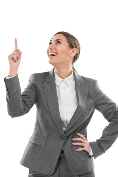 女人指着向上图片下载