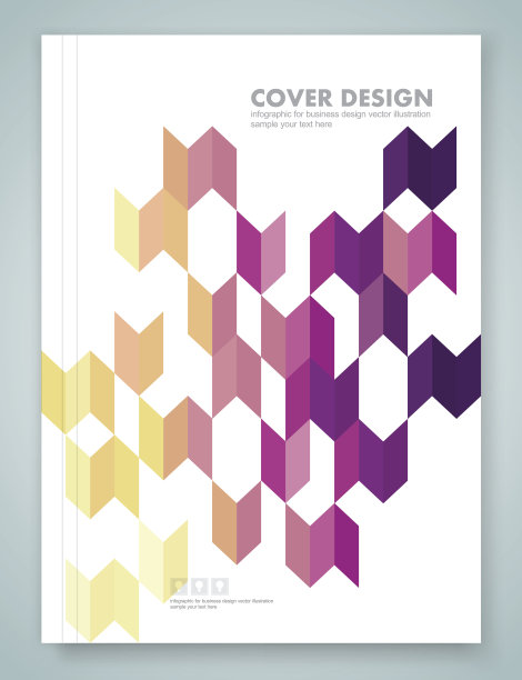 封面报告和小册子彩色几何设计背景，矢量插图图片下载