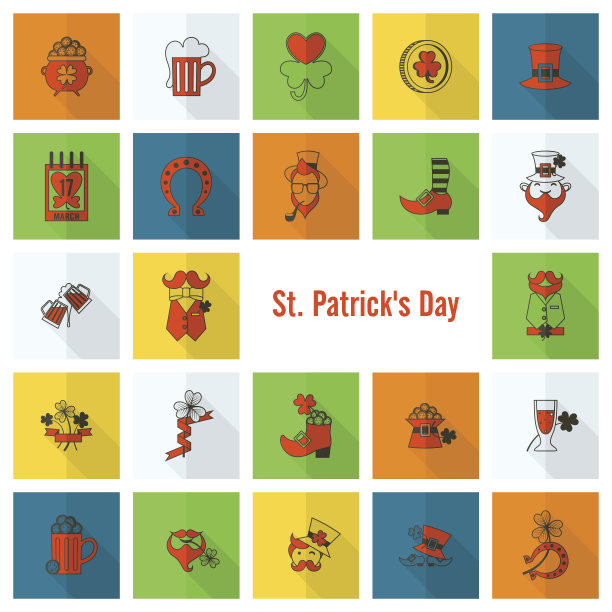 圣帕特里克节图标设置图片下载