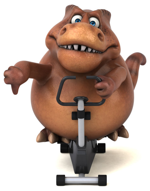 有趣的恐龙- 3D插图图片下载