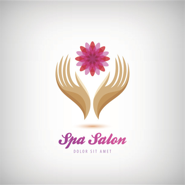 矢量水疗，美容院，化妆品，按摩标志。图片下载