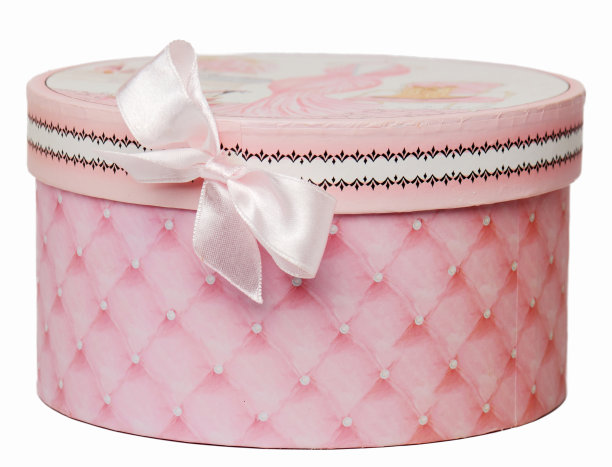带蝴蝶结的圆盒子。图片下载