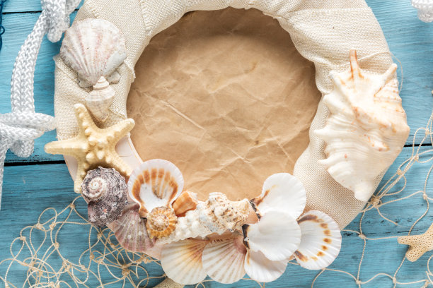 海上风格的明信片。Copyspace图片下载