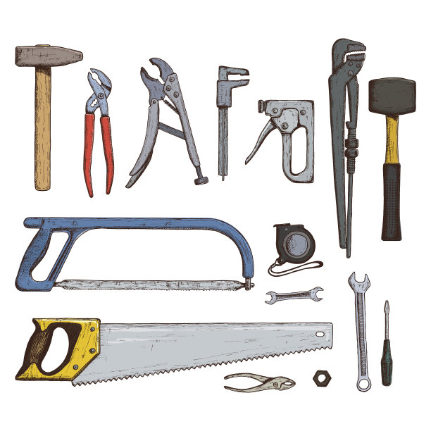 一组修复工具图标图片下载