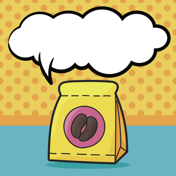 咖啡豆色的涂鸦，言语泡泡图片下载