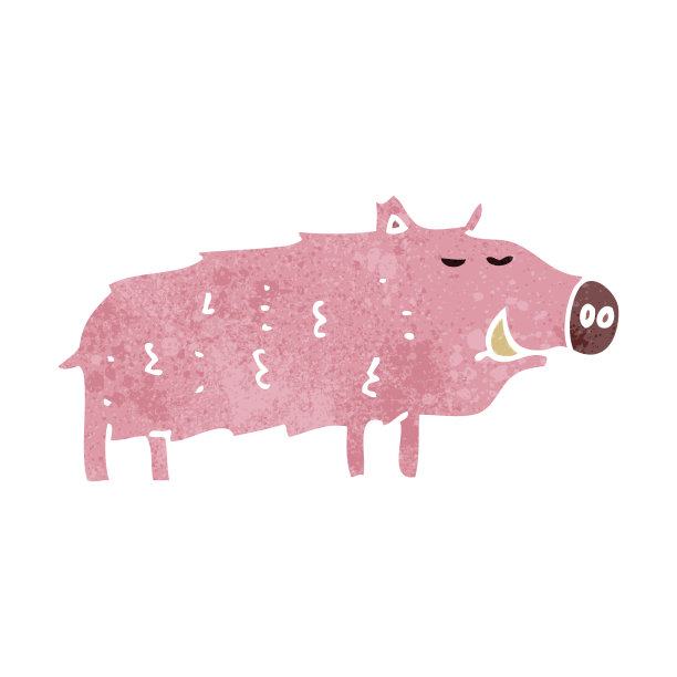 复古的卡通猪图片下载