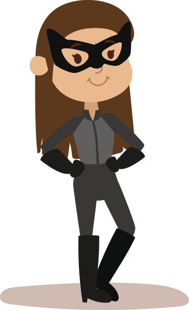 超级英雄儿童卡通矢量插画图片下载