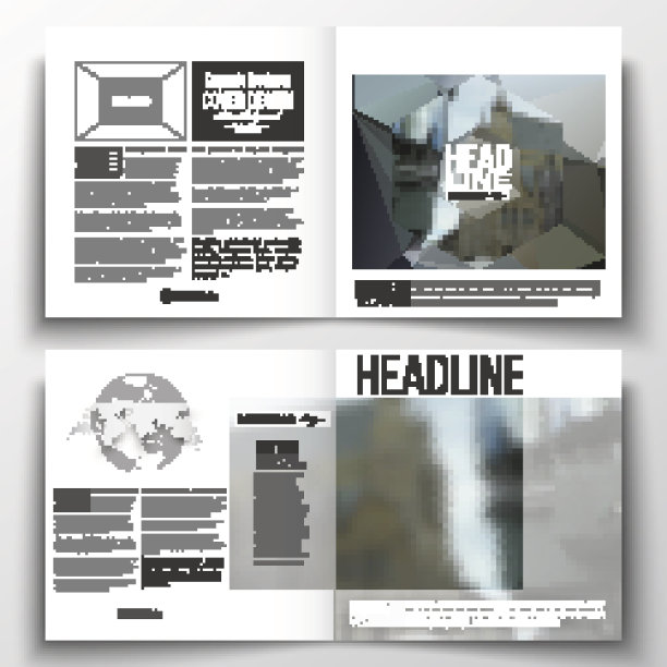 为宣传册、杂志、传单制作年度报告业务模板图片下载