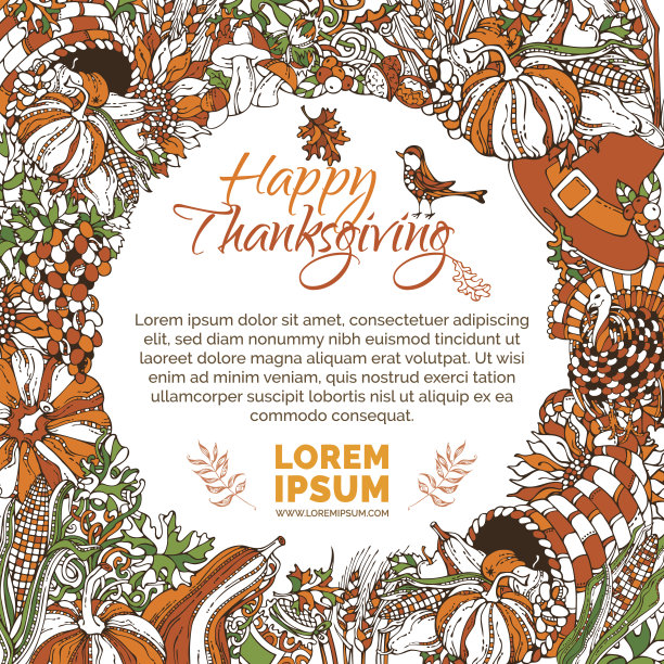 矢量明亮的感恩节背景。图片下载