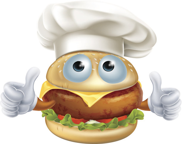 卡通厨师汉堡角色图片下载