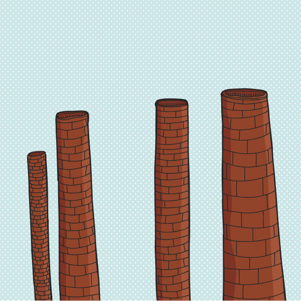 烟囱在蓝色的图片下载