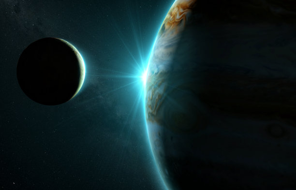 木星和卫星IO图片下载