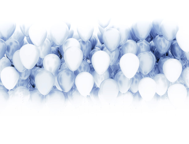 蓝色派对气球背景图片下载