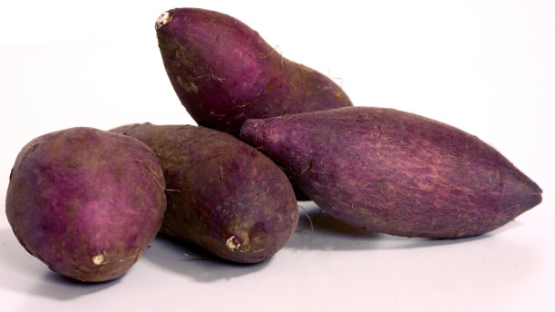 白色背景上的新鲜红薯图片下载