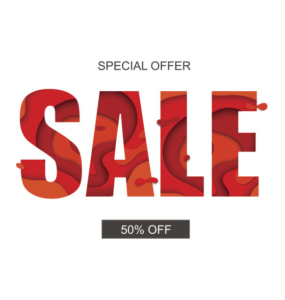 销售旗帜与特别优惠，向量。素材图片