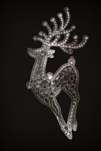 卡片与幻想抽象淡色鹿在黑色的背景。图片下载