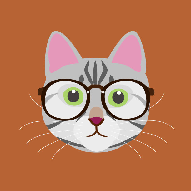 猫戴眼镜图片下载