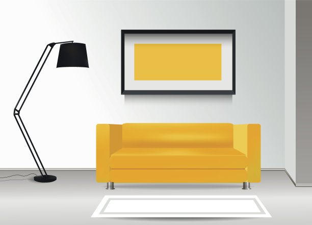 现实的黄色沙发图片下载
