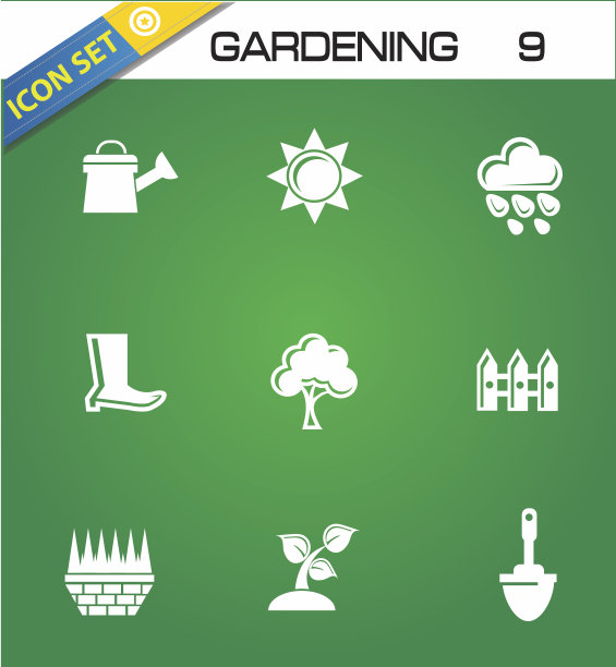 花园图标集,向量图片下载