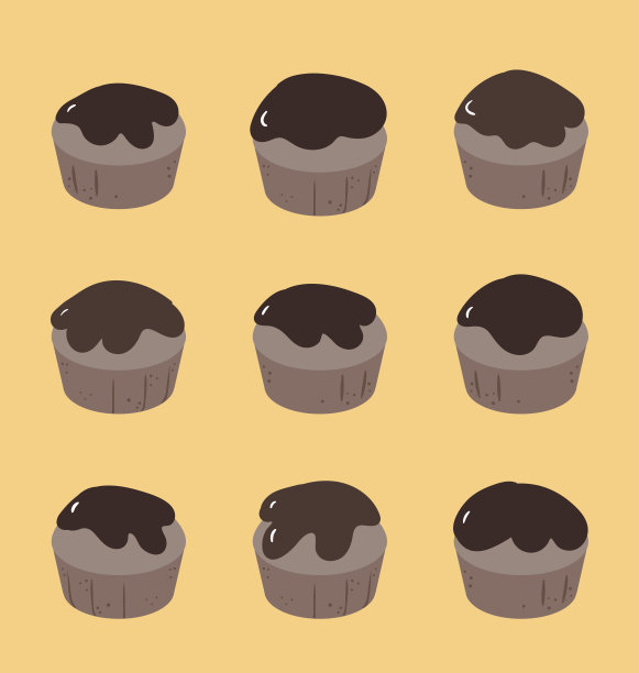 一套简单的巧克力松饼图片下载