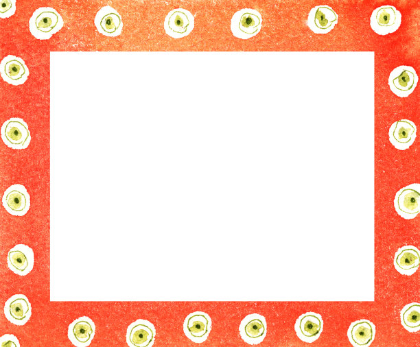 橙色边框与白色和绿色的点图片下载