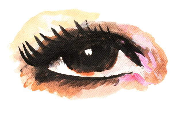 松散的画水彩眼睛图片下载