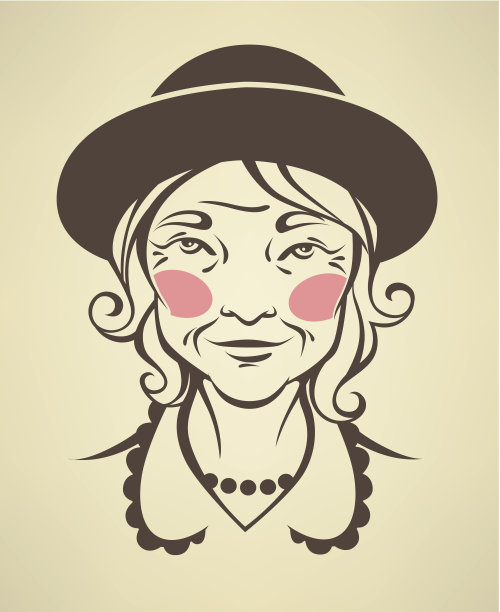 矢量肖像我可爱的奶奶图片下载