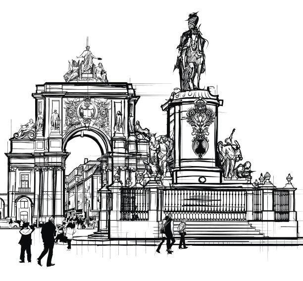 葡萄牙，里斯本商业广场图片下载