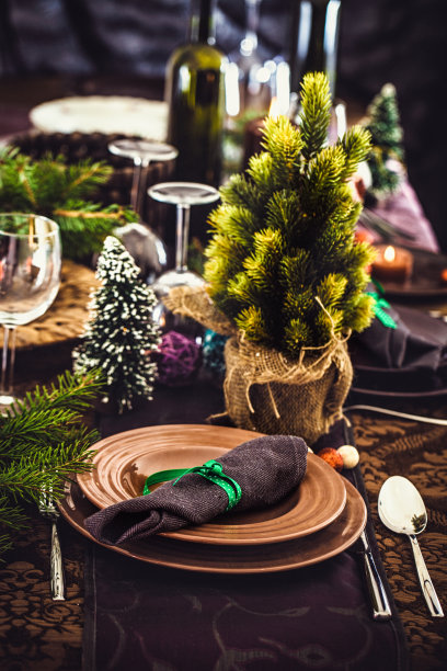 为晚餐准备的桌子图片下载