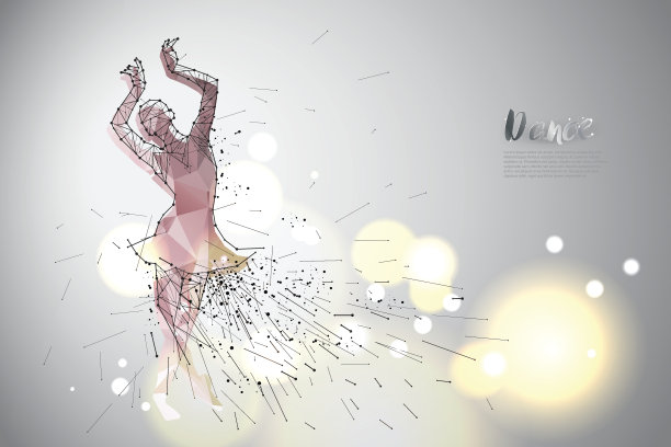芭蕾舞用线点设计。素材图片